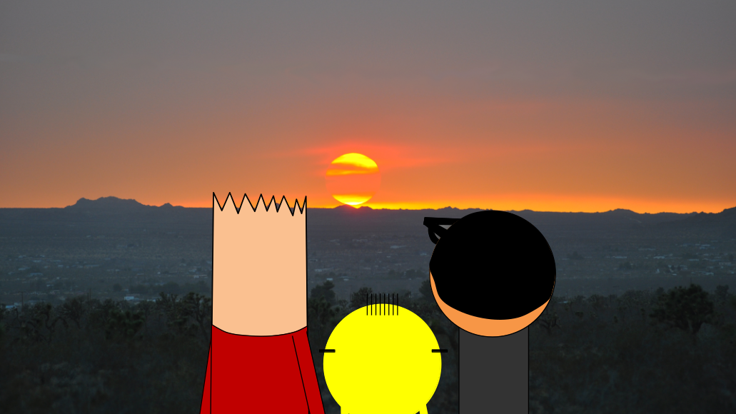 Average Joe, JG, and ShadeZ gaze into the sunset.